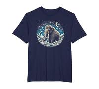 Ice Age Woolly Mammoth Starry Night Cool Mammoth Costumes T-Shirt, Men's Big and Tall, Navy Blue, 6X Tall