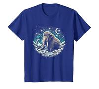 Ice Age Woolly Mammoth Starry Night Cool Mammoth Costumes T-Shirt, Youth, Royal Blue, Small