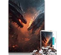Ice And Fire Dragon 1000 Piece Jigsaw Puzzles,Challenging Game And Family Play for Is Ideal As A Gift for The Whole Family 50x75cm