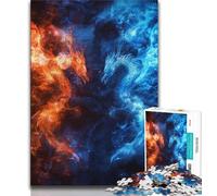 Ice And Fire Dragon 1000 Piece Jigsaw Puzzles,Challenging Game And Family Play Wall Decoration Unique Birthday And Xmas Gifts (75x50cm)