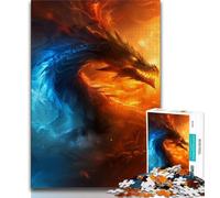 Ice And Fire Dragon 1000 Piece Jigsaw Puzzles for Adults,Family Game Stress Reliever Difficult Challenge Artists Collection,Fine Art 38x26cm