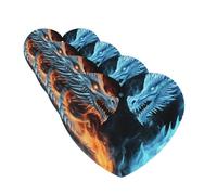 Ice And Fire Dragons Car Air Fresheners 4 Pcs Funny Hanging Car Air Fresheners Cute Long Lasting Scented Mirror Hanging Decoration Ornaments Gift For Men Women Heart Shape