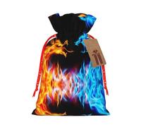 Ice And Fire Dragons Printing 4.7x6.9 Inch Christmas Bag Drawstring Closure,For Christmas Anniversaries Birthdays