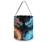 Ice And Fire Dragons Printing Candy Basket Halloween Trick Or Treat Bags Gift Bucket For Halloween Party Or Daily Supplies, Style, One Size