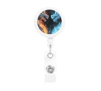 Ice and Fire Dragons Retractable Badge Holder with Alligator Clip Keychain Badge Clip Lightweight Retractable Badge Reels Funny ID Card Holders for Nurses Teachers Office Worker