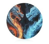 Ice And Fire Dragons Round Tempered Glass Cutting Board 7.9"