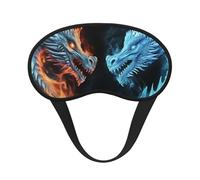 Ice and Fire Dragons Sleep Mask for Side Sleeper Eye Mask for Sleeping Light Blocking Soft Breathable Sleep Eye Mask for Women Men Adjustable Elastic Strap Travel Nap Blackout Eye Shade Cover
