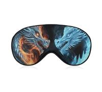 Ice and Fire Dragons Sleep Mask for Women Men, Breathable Soft Sleeping Mask Adjustable Eye Cover Light Blocking Eye Masks for Travel, Home, Office, Nap, Flights