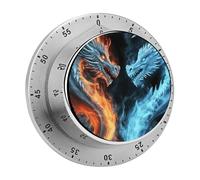 Ice and Fire Dragons Timer,Chef Cooking Timer Clock, Countdown Reminder No Batteries Required- Exquisite Stainless Steel Body for Exercise Outdoors