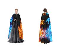 (Ice And Fire Dragons) Unisex Hooded Cloak Cape Robe Cosplay Halloween Christmas Fancy Dress Costumes For Adults