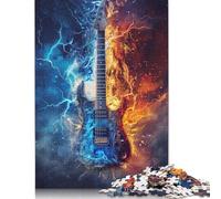 Ice And Fire Guitar 500 Piece Jigsaw Puzzle for Adults Family Game Teens Jigsaw Puzzle 500pcs (52x38cm)