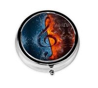 Ice and Fire Music Key This Small, Round Pill Box is a Portable Travel Medicine Organizer with Three compartments for Storing Daily medications.