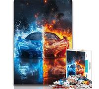 Ice And Fire Sports Car 1000 Piece Jigsaw Puzzle for Adults And Teenagers,Educational Toy Funny Family Games Unique Home Decor (75x50cm)