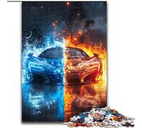 Ice And Fire Sports Car 1000 Pieces Jigsaw Puzzle for Adults& Teens, for Age 14+ Home Art Decor Family Games Christmas Birthday Gifts 50x75cm