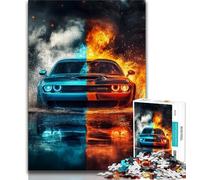 Ice And Fire Sports Car Puzzles for Adults Teens 1000 Pieces,for Educational Game Challenge Toy for Is Ideal As A Gift for The Whole Family (75x50cm)