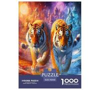 Ice And Fire Twin Tigers 1000 Piece Jigsaw Puzzles for Adults Fun, Challenging & Brainteasing Beautiful Home Decoration Challenge High Difficulty 70x50cm/1000pcs