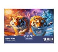 Ice And Fire Twin Tigers 1000 Piece Jigsaws for Adults Fun, Challenging & Brainteasing Birthday Gifts for Women And Man Challenge High Difficulty 38x26cm/1000pcs