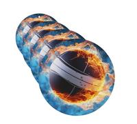 Ice and Fire Volleyball Car Air Freshener Cards for Women Men 4 Pack Cute Car Accessories Long Lasting Scent Car Diffuser Hanging Auto Aromatherapy Tablets Car Fresheners Gifts