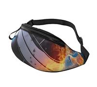 Ice and Fire Volleyball Fanny Pack for Men Women, Waterproof Sports Waist Bag Fashion Belt Bag Crossbody Bags Hip Bum Bag with Adjustable Strap Large Sling Bag Purse for Travel Hiking