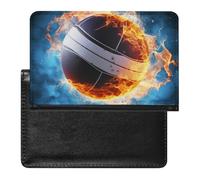 Ice And Fire Volleyball Passport Cover Protector Rfid Blocking Passport Holder Id Card Holder Secure Travel Wallet Organizer for Passport Tickets Credit Cards, style, One Size