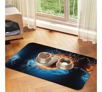 Ice and Fire Volleyball Print Pet Absorbent Leather Tablecloth Perfect for Dogs, Cats, and Other Pets