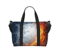 Ice and Fire Volleyball Printed Travel Duffel Bag for Women Men - Weekend Overnight Bags with Adjustable Shoulder Strap and Handle