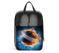 Ice And Fire Volleyball Shoe Bag Travel Shoe Organizer Water-Resistant Shoe Pouch with Zipper Sneaker Dust Bag, gray, One Size, Modern