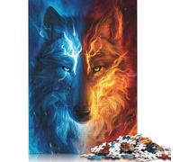 Ice And Fire Wolf Puzzles for Adults 1000 Piece Puzzle for Teenager Age 12 Years Up Christmas Eve Gifts 1000pcs (75x50cm)
