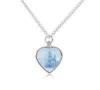 Ice And Snow Castle Icefield Pet Ashes Necklace with Filling Kits 70CM Cable Chain Memorial Cremation Urn Necklace Jewelry Souvenir Keepsake for Human Ashes Dogs Cats Sympathy Gift for Women Men