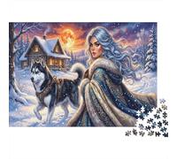 Ice And Snow Lady 1000 Piece Jigsaw Puzzle,Educational Toy,Premium Cardboard,Whimsical Challenge Husky,Adults & Kids 14+,Home Wall Decor,Gift Idea,Stress Relief 38x26cm