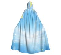 Ice and Snow World Witch Costume - Horror Halloween Costume with Hooded Cloak for Men, Perfect for Cosplay and Parties
