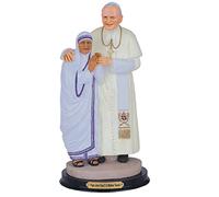 ICE ARMOR 12" H Pope John Paul II with Mother Teresa Holy Figurine Religious Decoration Office Desk/Home/Living Room/Table Decor, Perfect House Warming Gifts for New Home