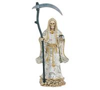 ICE ARMOR 16" H Santa Muerte Holding Scythe with Money Robe Statue Our Lady of The Holy Death Figurine Religious Decoration