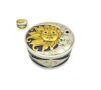 ICE ARMOR 4.75" W Silver Celestial Round Trinket Box Statue Sculpture Ornament Decoration Home/Room Decor Ideas for Housewarming, Holidays and Birthdays Great Collectible Addition