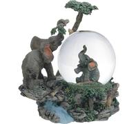 ICE ARMOR 4" H Elephant Glitter Snow Globe Statue Sculpture Ornament Decoration Home/Room Decor Ideas for Housewarming, Holidays and Birthdays Great Collectible Addition