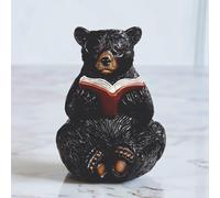 ICE ARMOR 5.75" H Bear Reading with Glasses Figurine Statue Sculpture Ornament Decoration Home/Room Decor Ideas for Housewarming, Holidays and Birthdays Great Collectible Addition