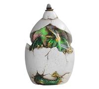 ICE ARMOR 6.5" H Green Dragon in Egg Backflow Incense Burner with LED Light Statue Sculpture Ornament Decoration Home/Room Decor Ideas