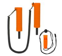 Ice Auger Retractable Ice Drill Security Kit PVC Stainless Steel ABS 20 X 10 X 4 Cm with Whistle Cover and Long Rope for Fishing Skating Winter Rescue (Orange)