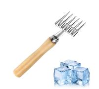 Ice Axe with Wooden Handle - Aluminium Alloy Ice Chisel - Sturdy Freezer Container Crusher for Food Household Kitchen Fishing Camping