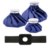 Ice Bag for Injuries, 4-Pack Reusable Ice Cold Pack, Hot & Cold Therapy Packs for Sports Injury and Pain Relief with Elastic Breathable Support Wrap, 3 Sizes (6"/9"/11") First Aid Ice Packs, Dark Blue