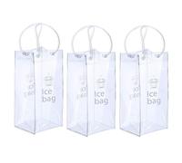 Ice Bag for Wine Ice Bag for Wine Collapsible Clear Ice Wine Bucket with Handle for Pubs Restaurants Home Transparent 3PCS