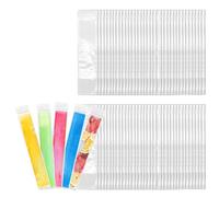 Ice Bags, 200 PCS Ice Pop Moulds with Funnels, 5 x 27 cm Reusable Ice Cube Bags for Freezer Storage, Versatile Ice Lolly Bags for Outdoor Activities and Snack Preparation