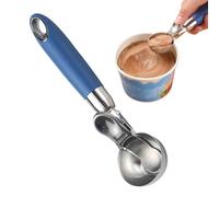 Ice Ball Carrier Stainless Steel: Ice Scoop with Pop -Top and Non-Slip Handle | Ice Scoop for Ice Cream Watermelon Cookie Balls | Dishwasher Kitchen Accessories -Steel