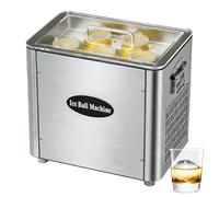 Ice Ball Maker, Commercial Clear Ice Machine with 5 Ice Balls per Cycle & 1.5H Fast Making, Stainless Steel Body, Countertop Sphere Ice-making Machine for Home Bar Restaurant Café Party