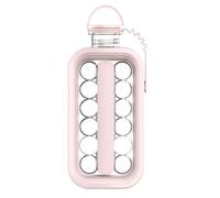 Ice Ball Maker, Portable Ice Bottle for Whisky, Cocktails & Drinks, 2-in-1 Reusable Ice Sphere Maker with Leak Proof BPA Free Ice Container for Coffee, Beer, Soda Water，Pink