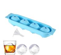 Ice Ball Maker, Silicone Ice Tray, 4 Cavity Mould, Easy Release Sphere Tray for Home Bar Party Apartment Office Cocktail Picnic Summer Drinks Wine Juice Use Bartenders Entertainers Guests System