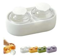 Ice Ball Maker with Lid, 2-Cavity Silicone Round Ice Ball Maker, Large Round ICES Cube Molds Easy Release, Creative Drinking Accessories for Juice Tea & Coffee (White)
