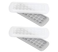 Ice Ball Mold Ice Cube Maker 2 Layers 27 Grids Round Ice Trays with Lid for Kitchen Bar Party Light Gray Silicone 2Pcs