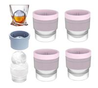 Ice Ball Molds - 2.5" Large Spherical Ice Cube Trays for Whiskey & Cocktails, Easy-Release Reusable Silicone Freezer Mold for Cold Drinks, Hockey Puck Ice Whiskey Cocktails Bourbon