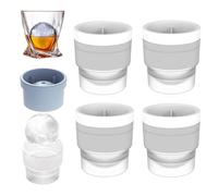Ice Ball Molds - 2.5" Large Spherical Ice Cube Trays for Whiskey & Cocktails, Easy-Release Reusable Silicone Freezer Mold for Cold Drinks, Hockey Puck Ice Whiskey Cocktails Bourbon